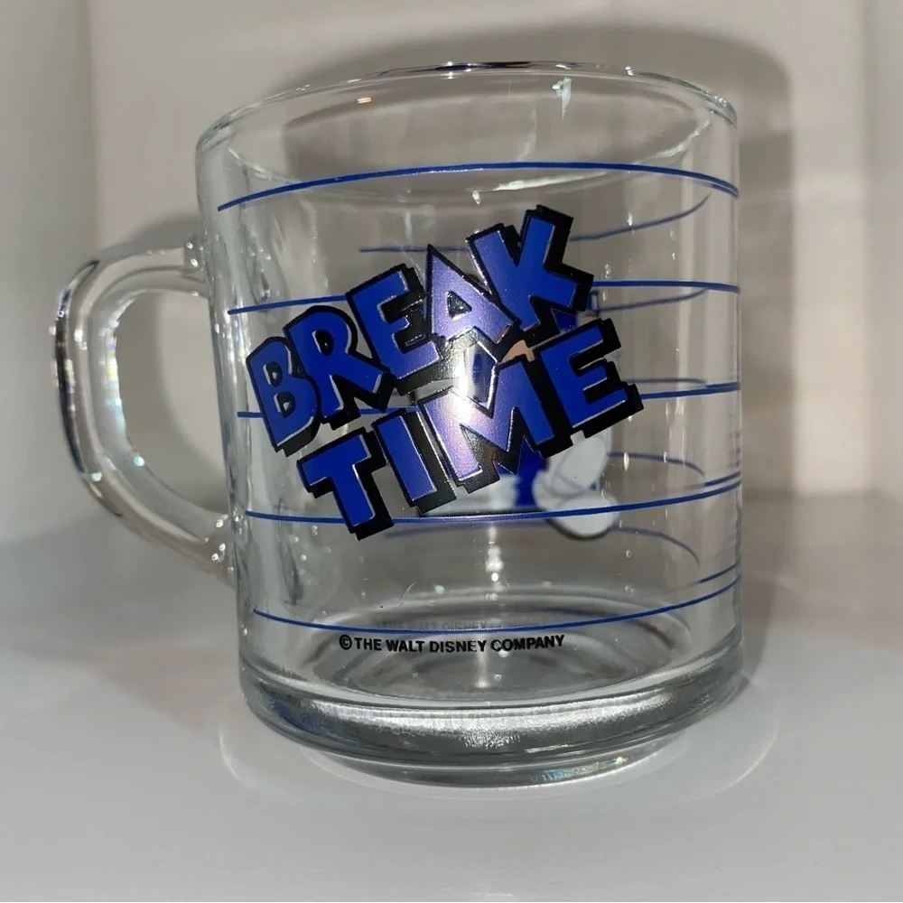 Mickey Mouse Break Time Glass Cup